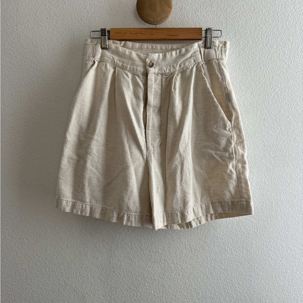 Lacausa Linen Blend Pleated Shorts - Picture 1 of 9